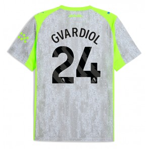 Lacne Muži Futbalové dres Manchester City Josko Gvardiol #24 2025-26 Krátky Rukáv - Tretina